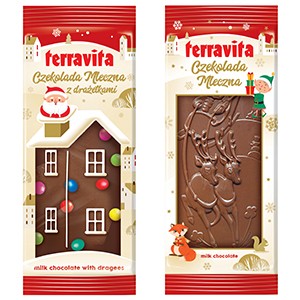 Świąteczne czekolady z okienkiem Terravita